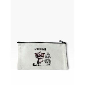 New Novelty Zipper Pouch Bag white shhh coffee and i having a moment